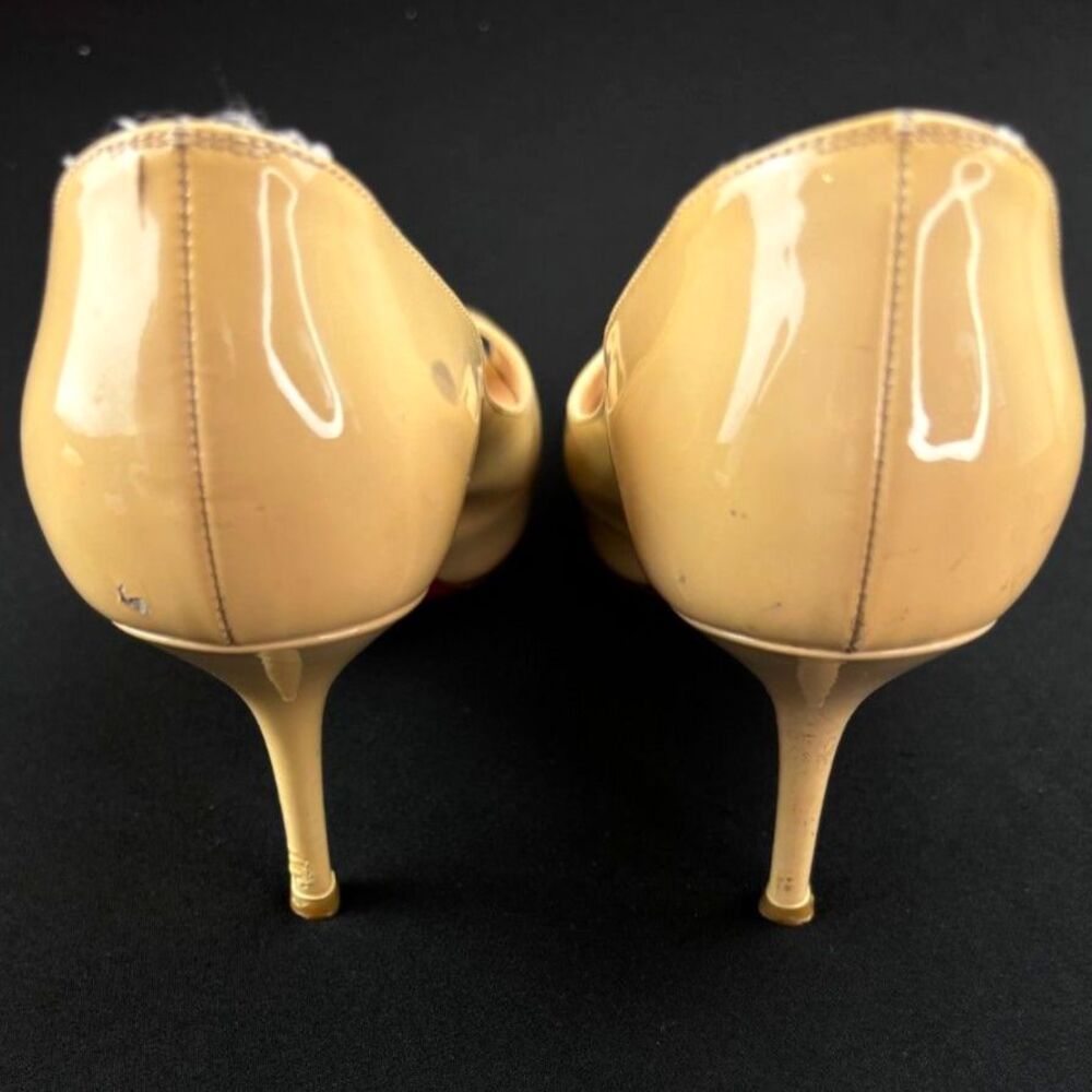 ~ Christian Louboutin Authentic Pumps 37.5 Flaws Heels 3" PeepToe 7.5 Very Privé - Picture 13 of 16